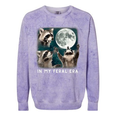 In My Feral Era Raccoon Colorblast Crewneck Sweatshirt