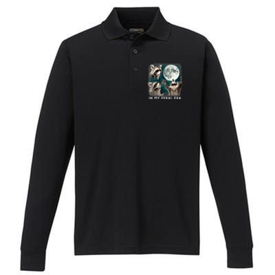 In My Feral Era Raccoon Performance Long Sleeve Polo