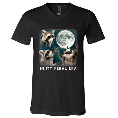 In My Feral Era Raccoon V-Neck T-Shirt