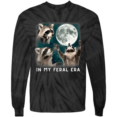 In My Feral Era Raccoon Tie-Dye Long Sleeve Shirt