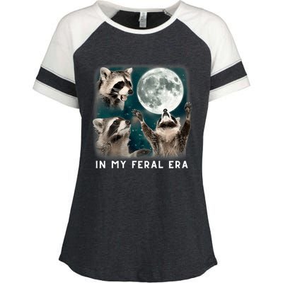 In My Feral Era Raccoon Enza Ladies Jersey Colorblock Tee