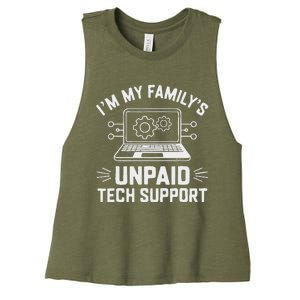 IM My FamilyS Unpaid Tech Support Women's Racerback Cropped Tank