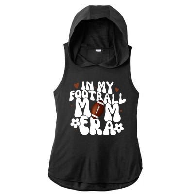 In My Football Mom Era Hearts Ladies PosiCharge Tri-Blend Wicking Draft Hoodie Tank