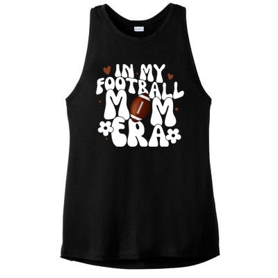 In My Football Mom Era Hearts Ladies PosiCharge Tri-Blend Wicking Tank