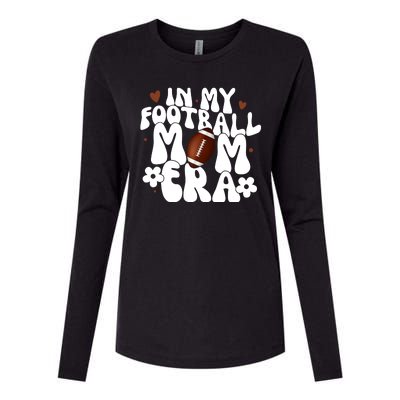 In My Football Mom Era Hearts Womens Cotton Relaxed Long Sleeve T-Shirt