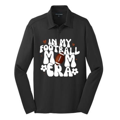 In My Football Mom Era Hearts Silk Touch Performance Long Sleeve Polo