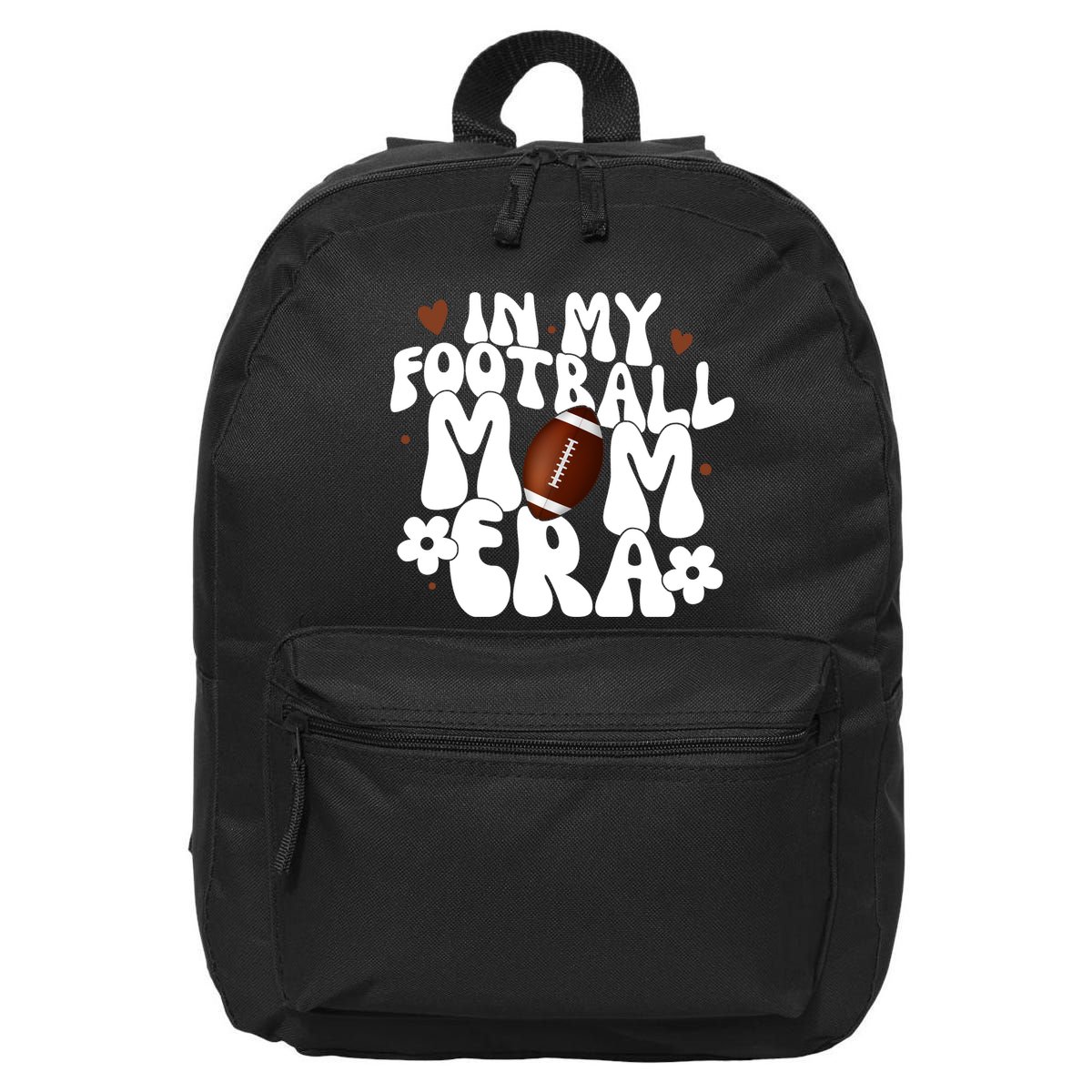 In My Football Mom Era Hearts 16 in Basic Backpack