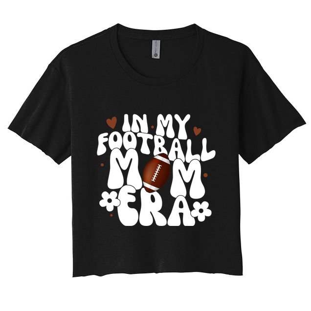 In My Football Mom Era Hearts Crop Top