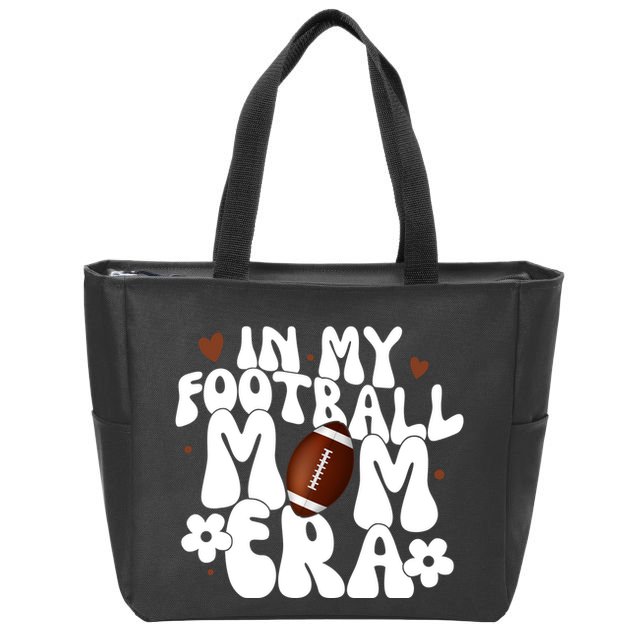 In My Football Mom Era Hearts Zip Tote Bag