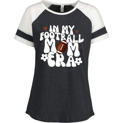 In My Football Mom Era Hearts Enza Ladies Jersey Colorblock Tee