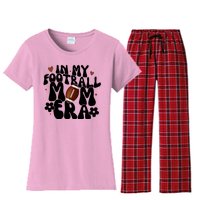 In My Football Mom Era Hearts Women's Flannel Pajama Set