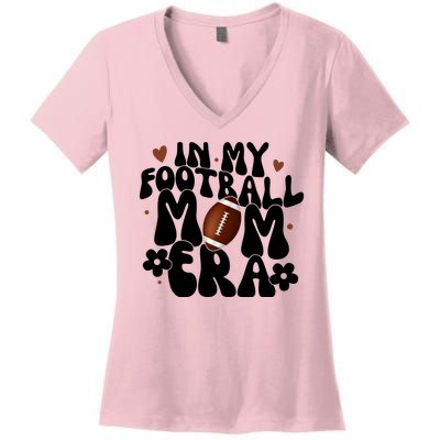 In My Football Mom Era Hearts Women's V-Neck T-Shirt