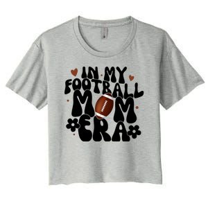 In My Football Mom Era Hearts Women's Crop Top Tee