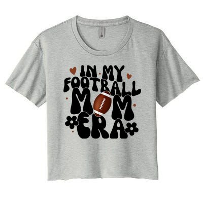 In My Football Mom Era Hearts Women's Crop Top Tee