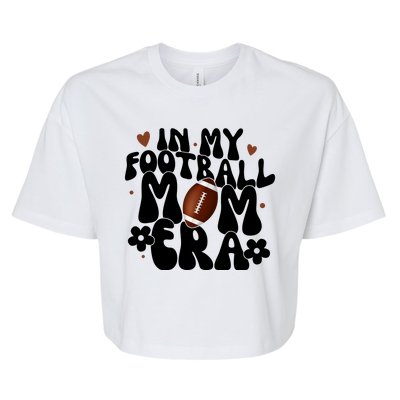 In My Football Mom Era Hearts Bella+Canvas Jersey Crop Tee