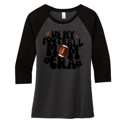 In My Football Mom Era Hearts Women's Tri-Blend 3/4-Sleeve Raglan Shirt