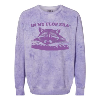 In My Flop Era Raccoon Colorblast Crewneck Sweatshirt