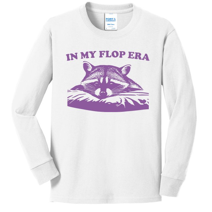 In My Flop Era Raccoon Kids Long Sleeve Shirt