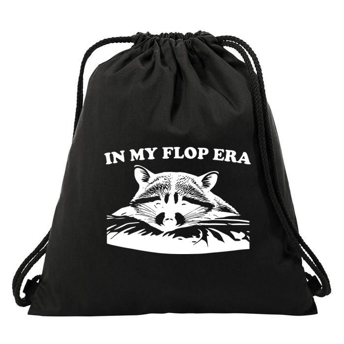 In My Flop Era Raccoon Drawstring Bag