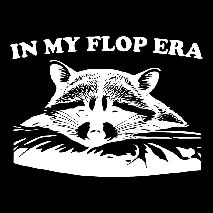 In My Flop Era Raccoon Drawstring Bag