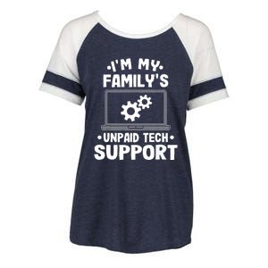 Im My Familys Unpaid Tech Support Funny Computer Engineer Enza Ladies Jersey Colorblock Tee