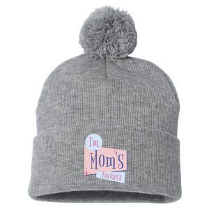 I'm Mom's Favorite Retro Pom Pom 12in Knit Beanie