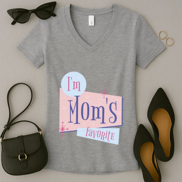 I'm Mom's Favorite Retro Women's V-Neck T-Shirt