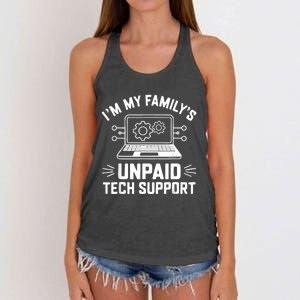 IM My FamilyS Unpaid Tech Support Women's Knotted Racerback Tank