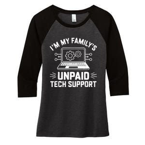 IM My FamilyS Unpaid Tech Support Women's Tri-Blend 3/4-Sleeve Raglan Shirt