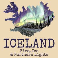 Iceland Map Fire Ice Northern Light Icelandic Souvenir Drawstring Bag