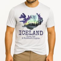 Iceland Map Fire Ice Northern Light Icelandic Souvenir Cooling Performance Crew T-Shirt