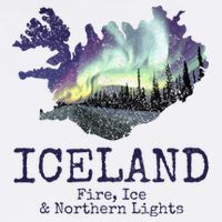 Iceland Map Fire Ice Northern Light Icelandic Souvenir Cooling Performance Crew T-Shirt