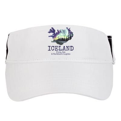 Iceland Map Fire Ice Northern Light Icelandic Souvenir Adult Drive Performance Visor