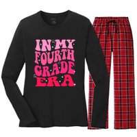 In My Fourth Grade Era Girl Back To School 4th Grade Women's Long Sleeve Flannel Pajama Set 