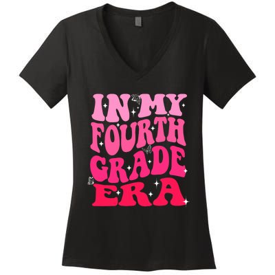 In My Fourth Grade Era Girl Back To School 4th Grade Women's V-Neck T-Shirt