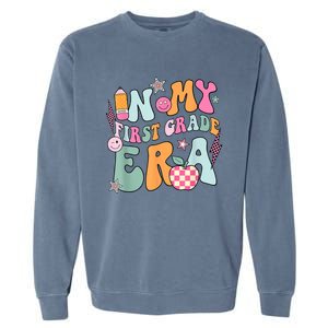 In My First Grade Era Back To School Retro Groovy 1st Grade Garment-Dyed Sweatshirt