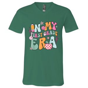 In My First Grade Era Back To School Retro Groovy 1st Grade V-Neck T-Shirt