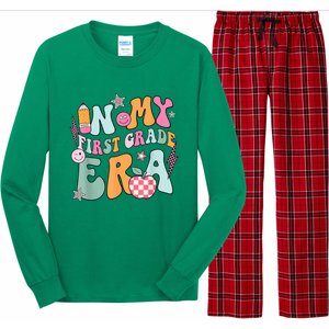 In My First Grade Era Back To School Retro Groovy 1st Grade Long Sleeve Pajama Set