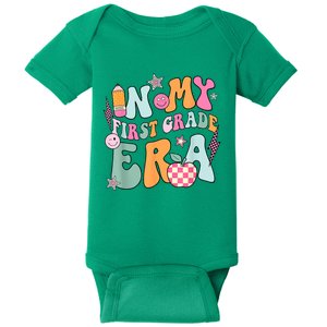 In My First Grade Era Back To School Retro Groovy 1st Grade Baby Bodysuit