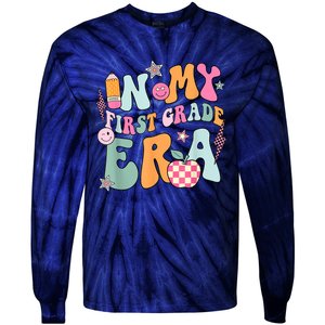 In My First Grade Era Back To School Retro Groovy 1st Grade Tie-Dye Long Sleeve Shirt