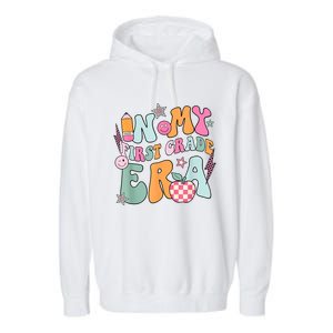 In My First Grade Era Back To School Retro Groovy 1st Grade Garment-Dyed Fleece Hoodie