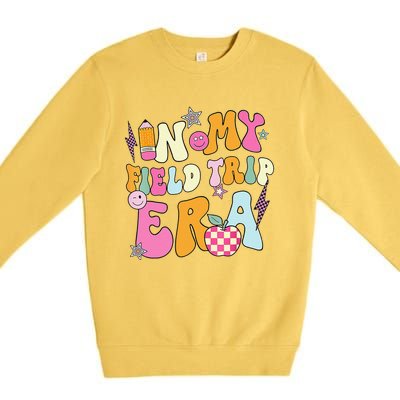 In My Field Trip Era Retro Groovy Teacher Field Day 2024 Premium Crewneck Sweatshirt