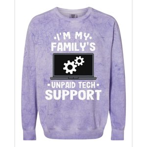 I'm My Family's Unpaid Tech Support Funny Computer Engineer Colorblast Crewneck Sweatshirt