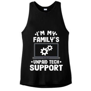 I'm My Family's Unpaid Tech Support Funny Computer Engineer Ladies PosiCharge Tri-Blend Wicking Tank