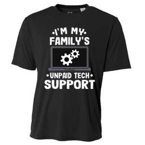 I'm My Family's Unpaid Tech Support Funny Computer Engineer Cooling Performance Crew T-Shirt