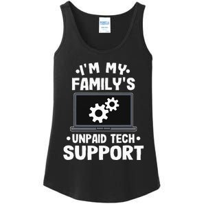 I'm My Family's Unpaid Tech Support Funny Computer Engineer Ladies Essential Tank