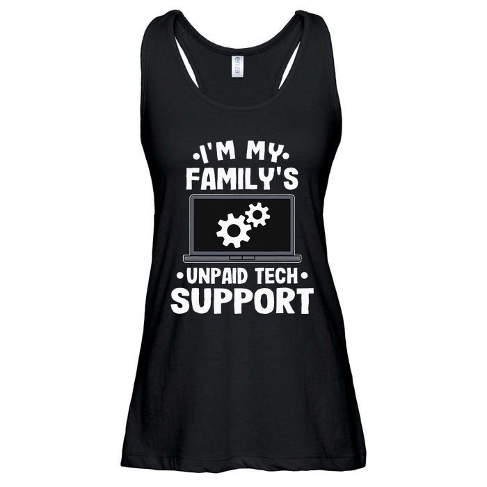 I'm My Family's Unpaid Tech Support Funny Computer Engineer Ladies Essential Flowy Tank