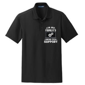 I'm My Family's Unpaid Tech Support Funny Computer Engineer Dry Zone Grid Polo