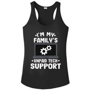 I'm My Family's Unpaid Tech Support Funny Computer Engineer Ladies PosiCharge Competitor Racerback Tank