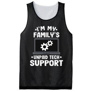 I'm My Family's Unpaid Tech Support Funny Computer Engineer Mesh Reversible Basketball Jersey Tank